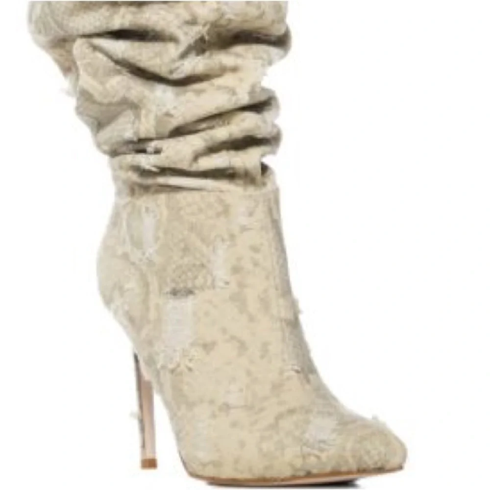 •Ambivert• Distressed Thigh High Boot by Azalea Wang
